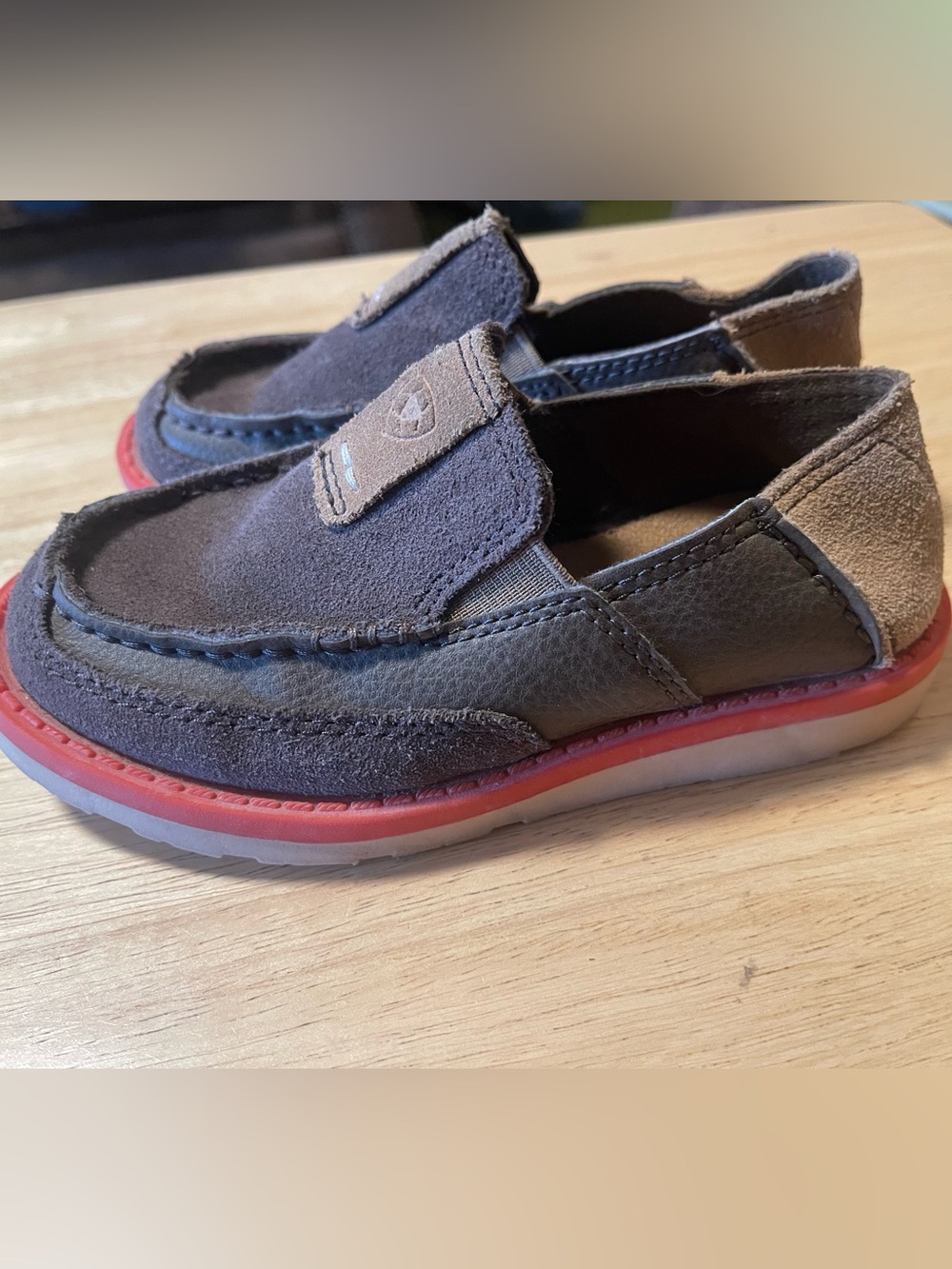 Ariat Unisex Kids Slip-On Casual Shoes Brown Leather US 9 UK 8 EU 27